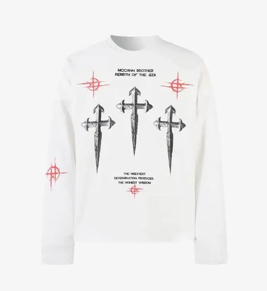Y Side KRYST Graphic Longsleeve Blanc (1)