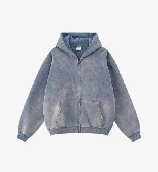 Y Side “Mondial” Washed Zip up Hoodie (1)