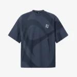 Y Side REQUIEM Embroidered T Shirt Bleu (1)