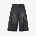 Y Side SLAY Distressed Jorts Noir (1)